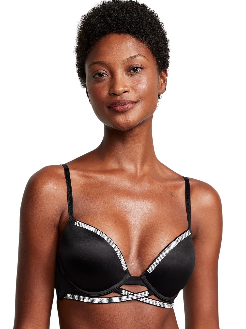 Victoria’s Secret 34B Black Very Sexy Shine Cradle Push Up Bra